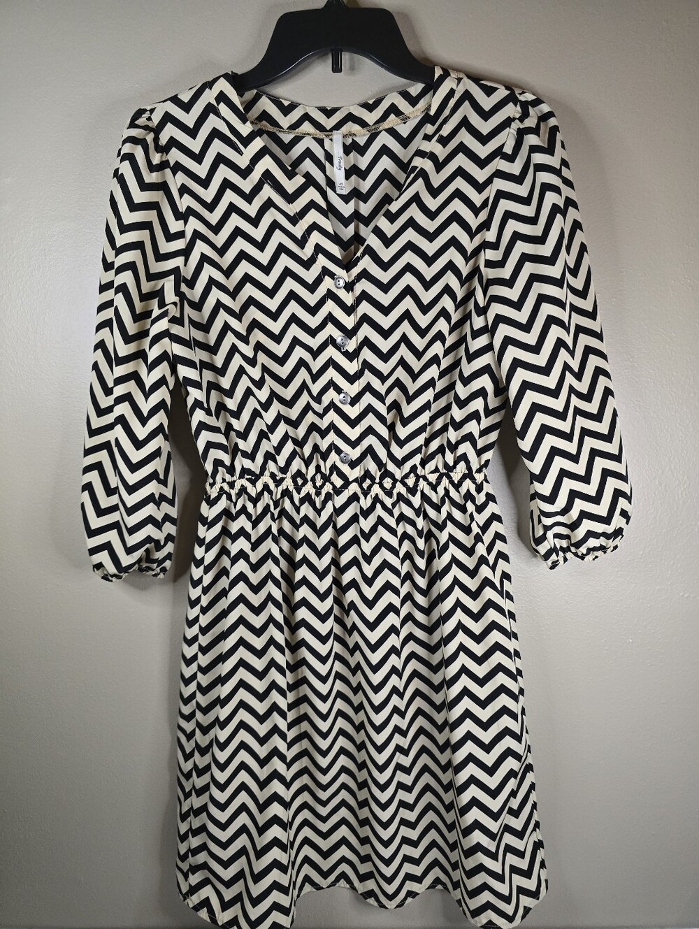 Trinity 3/4 Sleeve Chevron Dress Size Medium Made in USA